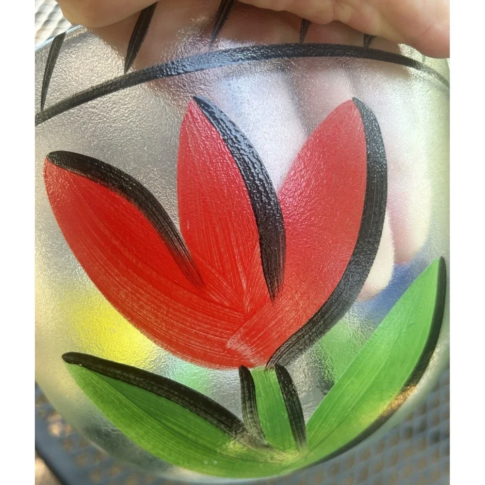 New Beautiful Colorful Ulrica Hydman Kosta Boda Signed Tulipa Bowl